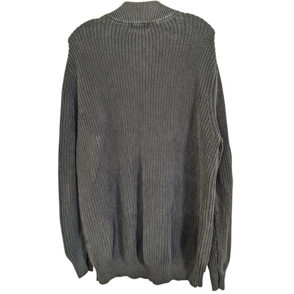 LL Bean Sweater Mens XL Tall Green Henley Cotton Ribbed Knit Pullover Outdoors - Picture 2 of 4